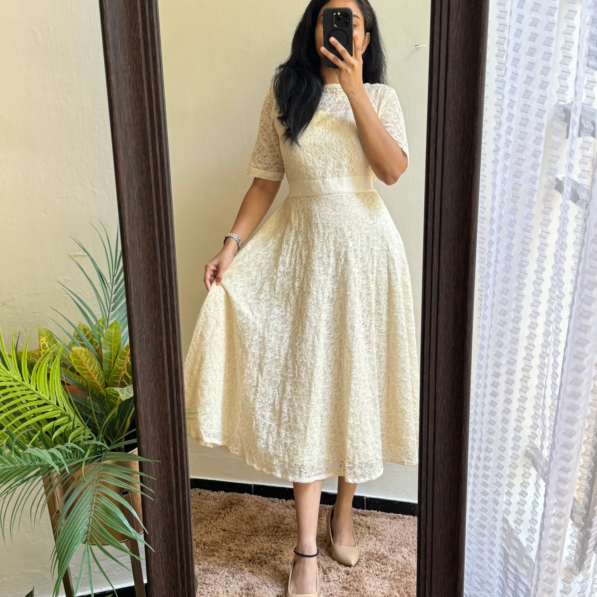 Beautiful Pure Potton Lace Western Dress