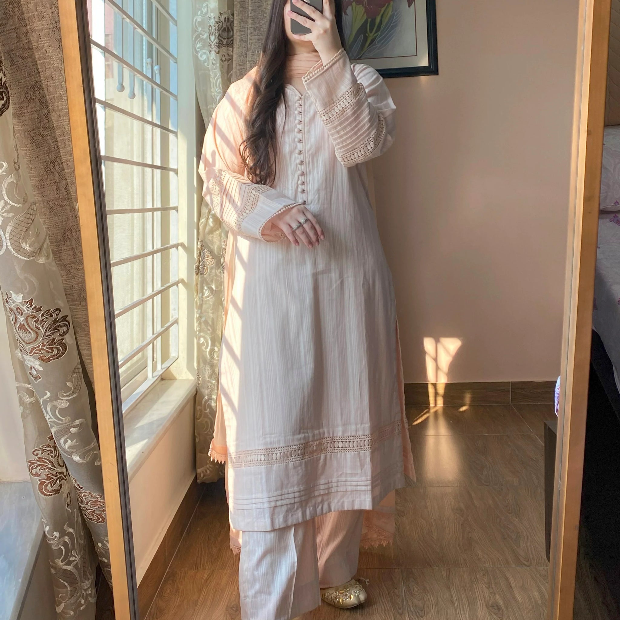 Off White Cambric Dress