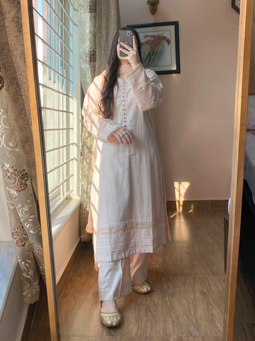 Off White Cambric Dress