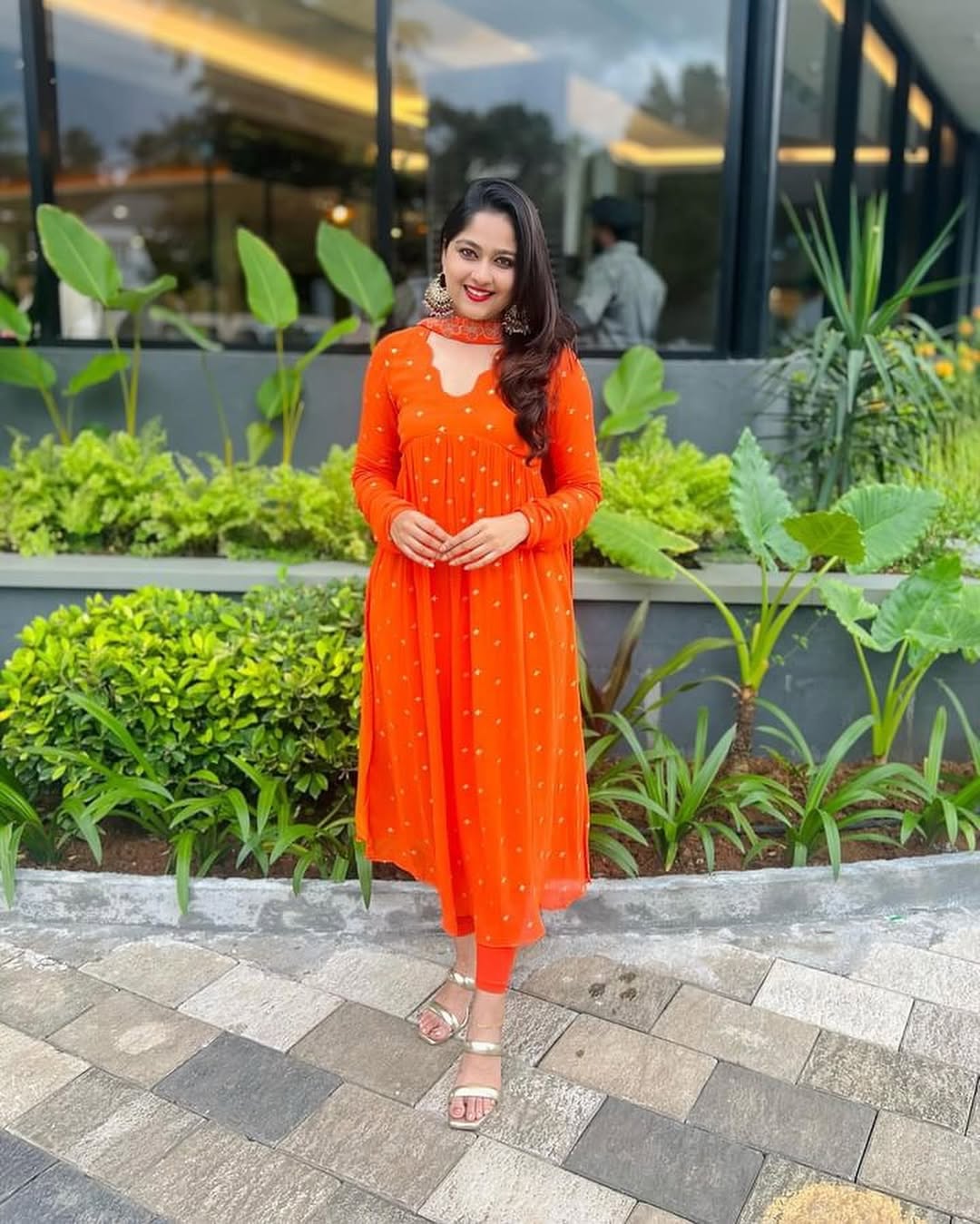 Viscose Georgetta With Golden Butti