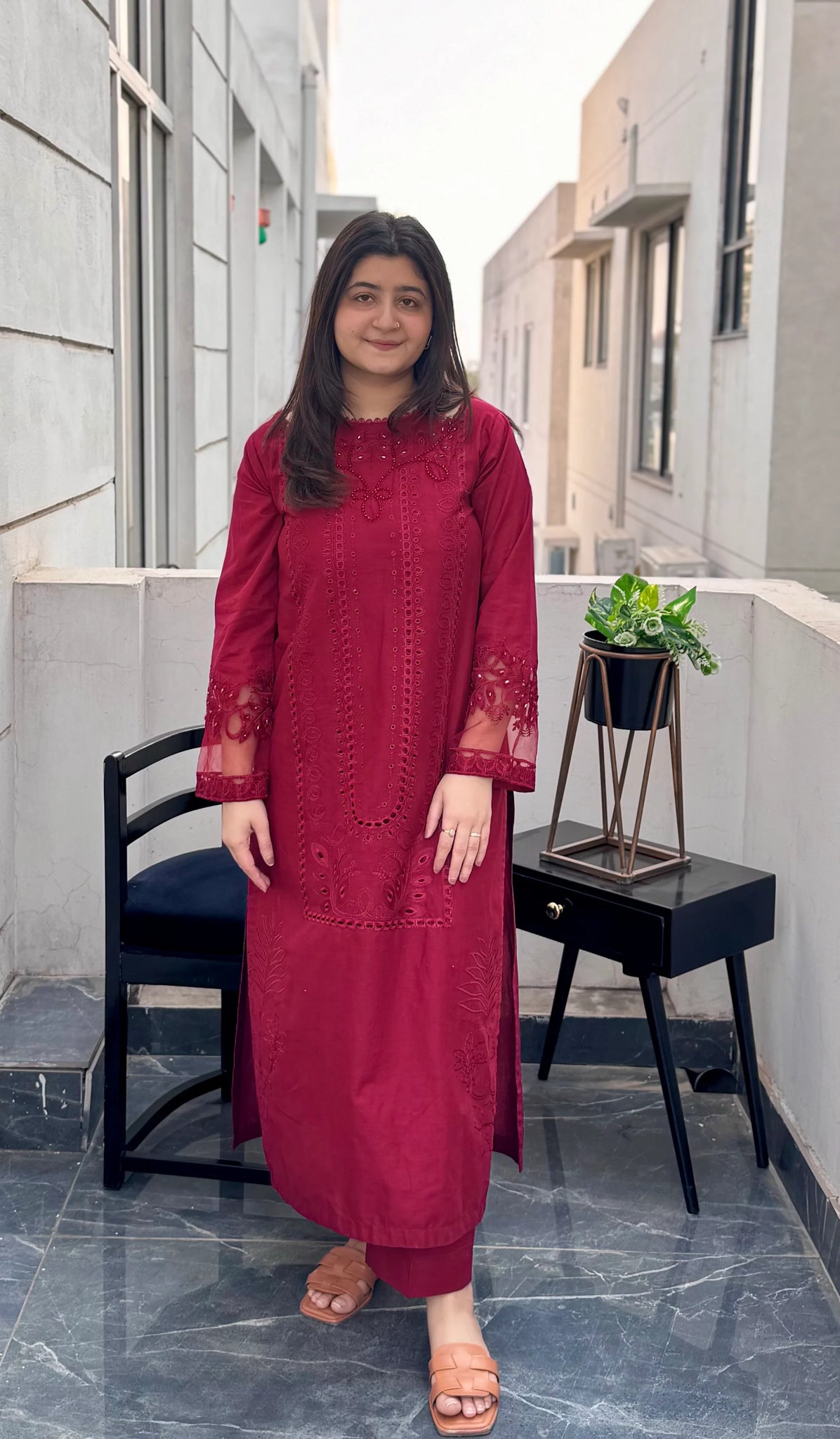 Embroidery Pearl Work Beautiful Suit