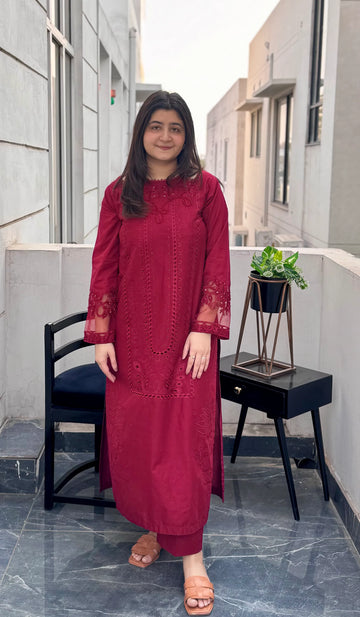 Embroidery Pearl Work Beautiful Suit