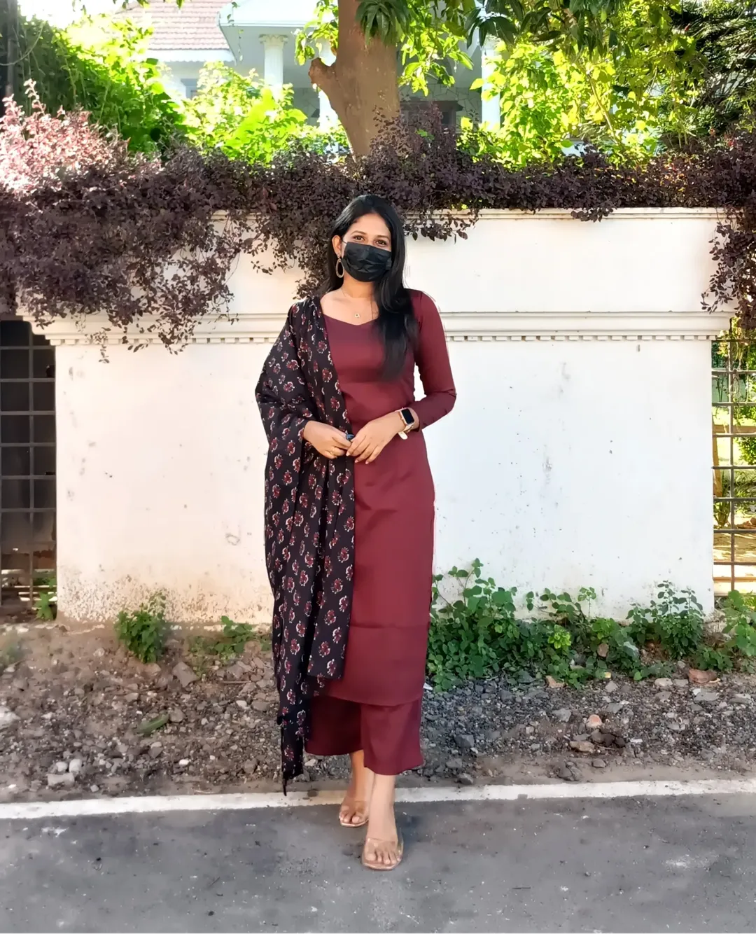 Wine Kurta Set
