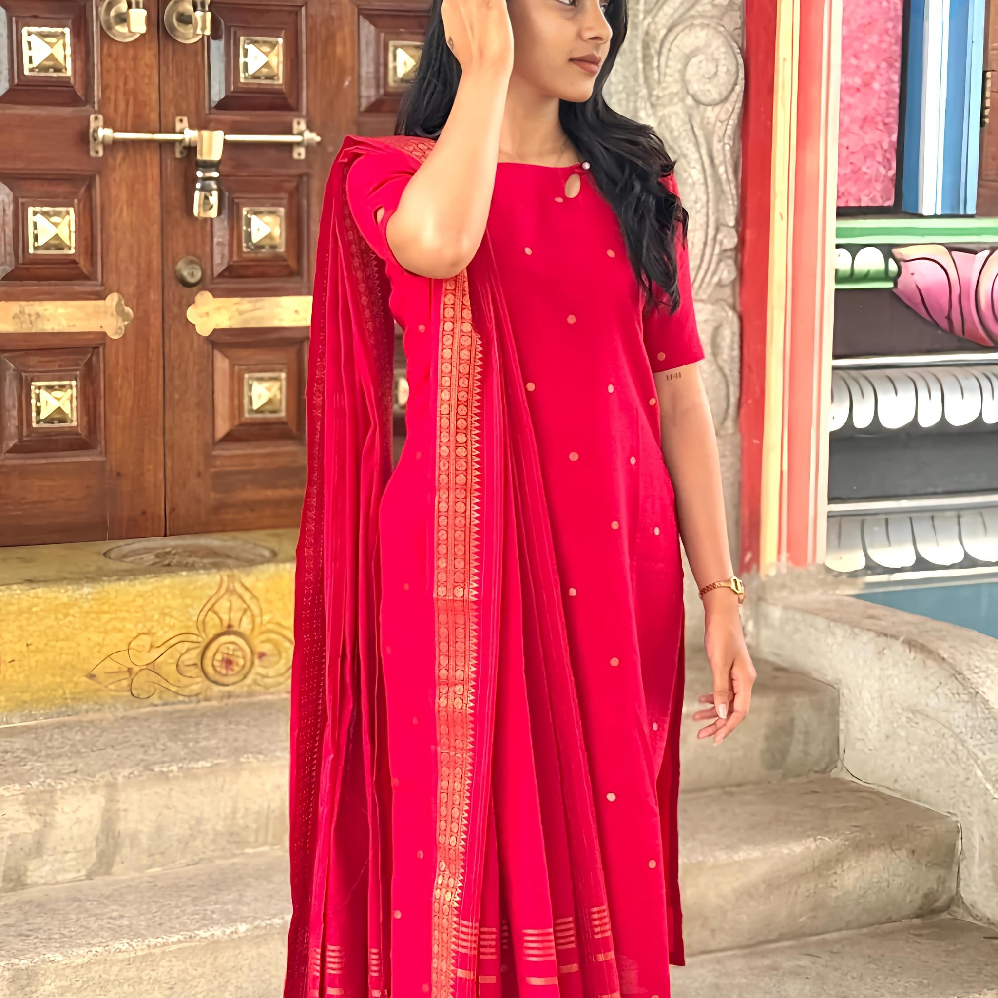 PURE COTTON SUIT SET WITH LINING