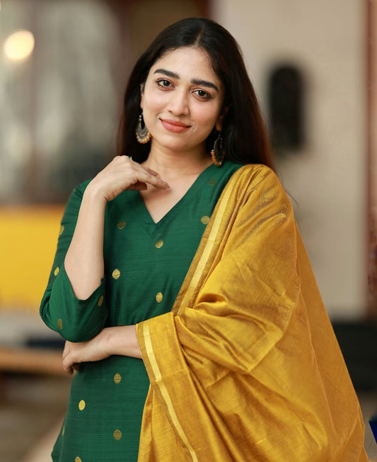 Handloom Silk Woven Kurta With Cotton Lining