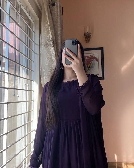 Chiffon Gown And Dupatta